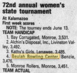 Beulah Bowling Center (Tenpin) - 1999 Mention (newer photo)